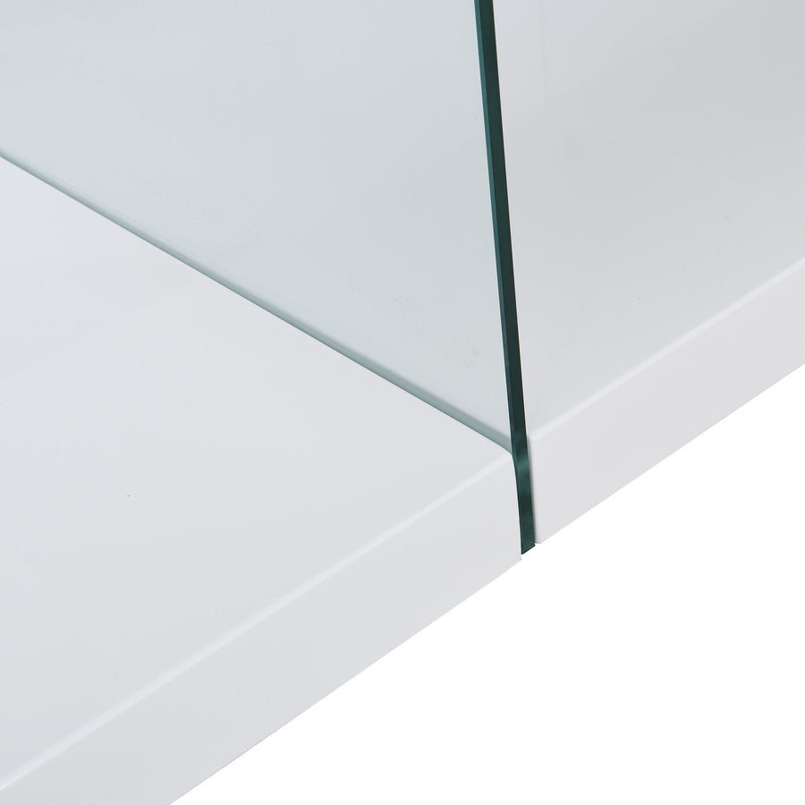 Albion White High Gloss and Glass Coffee Table
