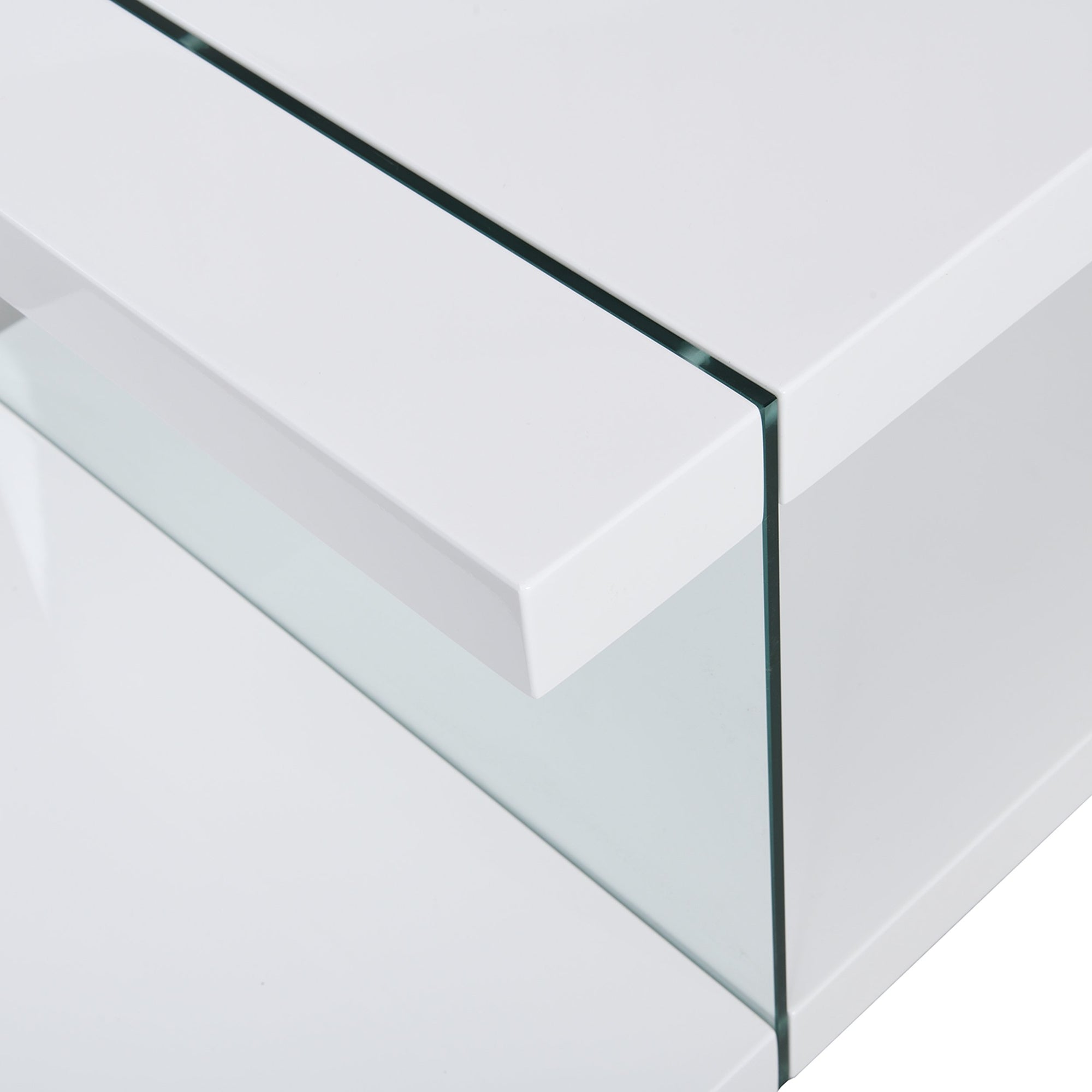 Albion White High Gloss and Glass Coffee Table