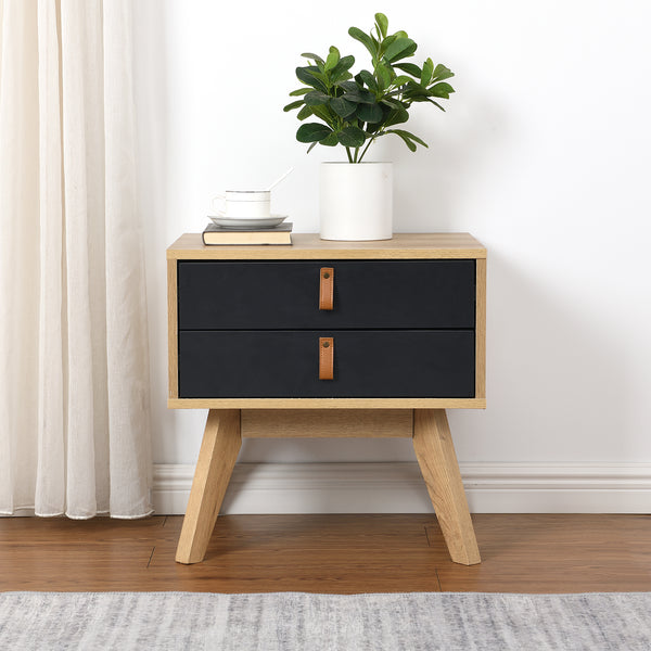 Tallis Two Tone Bedside Table with 2 drawers