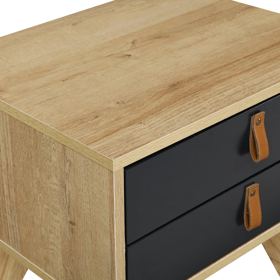 Tallis Two Tone Bedside Table with 2 drawers - daals