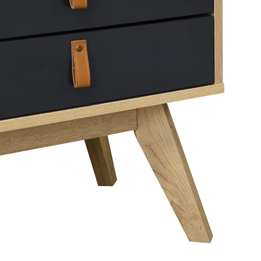 Tallis Two Tone Bedside Table with 2 drawers - daals