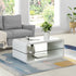 Lucent White High Gloss and Glass Shelf Coffee Table - daals