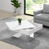 Finch White Swivel Frosted Glass Top Coffee Table with Stainless Steel Base - daals