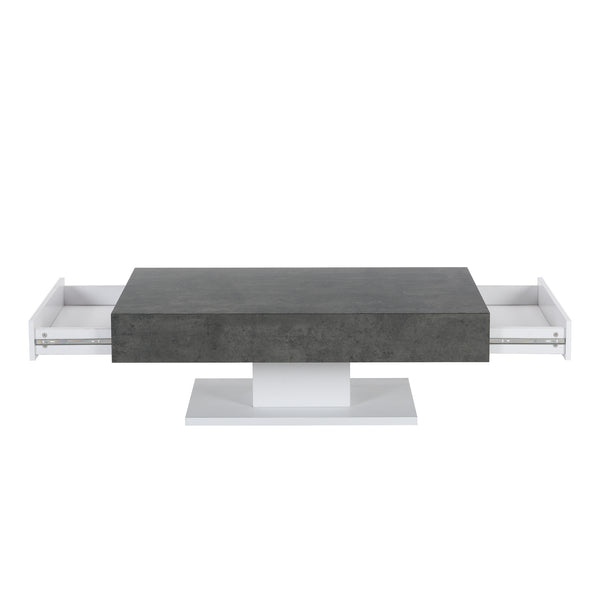 Goswell Concrete Effect Coffee Table with Double Drawers