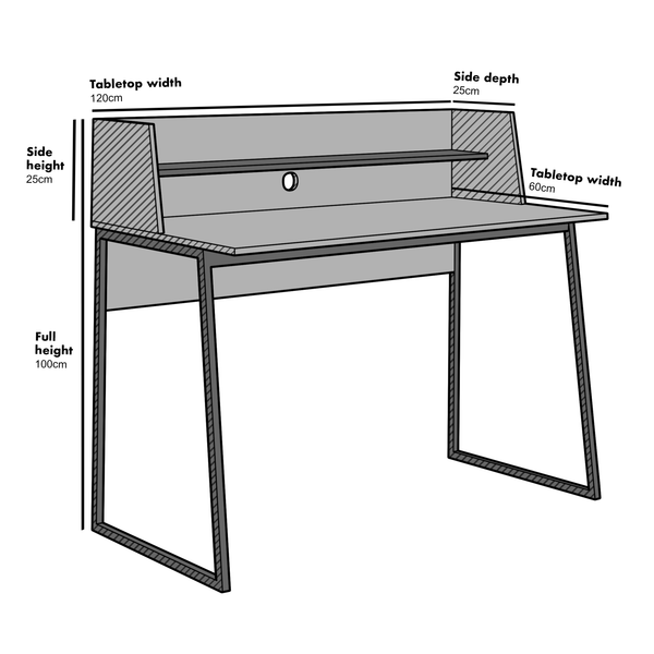 Moncton 120cm Office Desk with Shelf