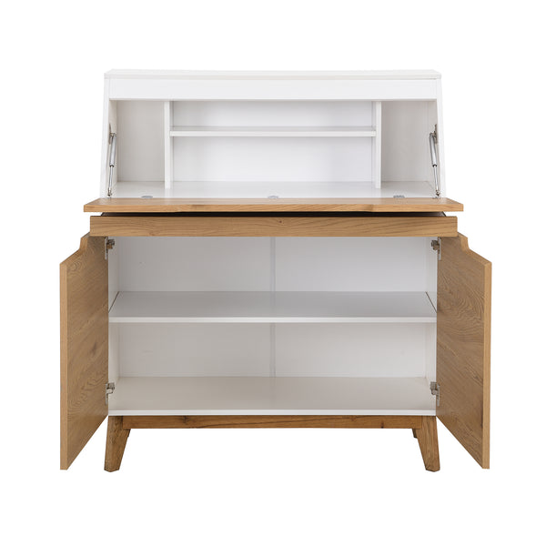 Ernest Writing Bureau in White & Oak Colour