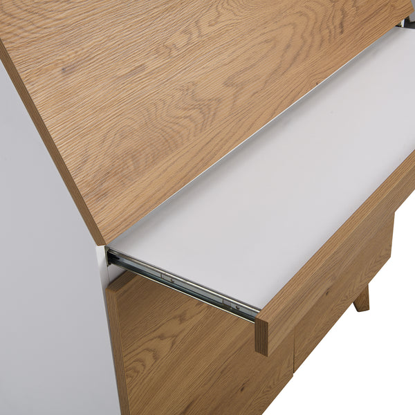 Ernest Writing Bureau in White & Oak Colour