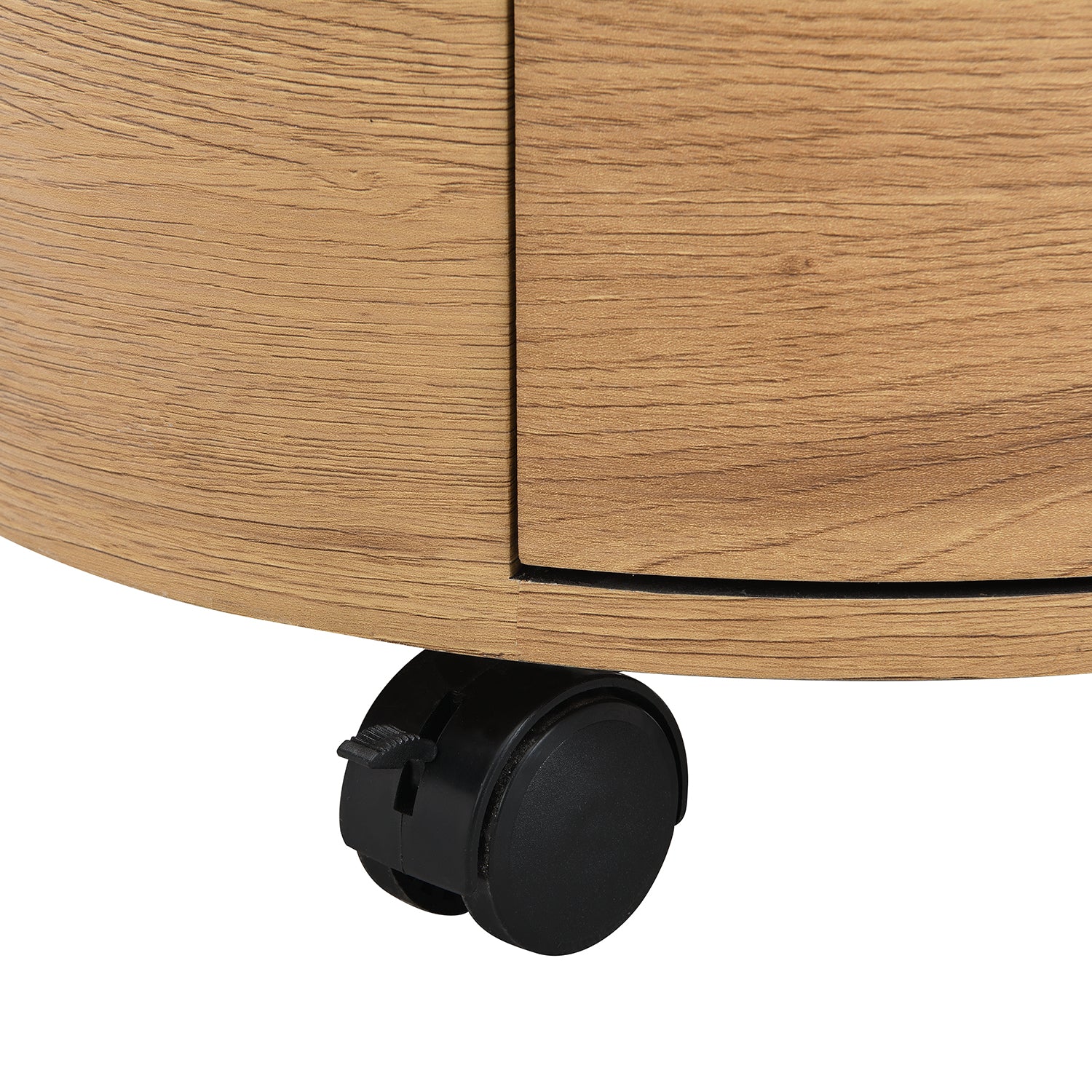 DOLIO Drum Chest Bedside Table, Barrel Side Table with Drawers Oak 3 Drawer