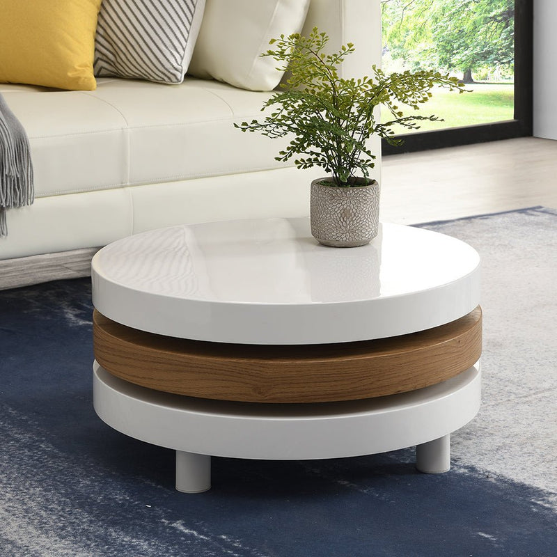 Gomboc 3 Tier High Gloss Rotating Coffee Table