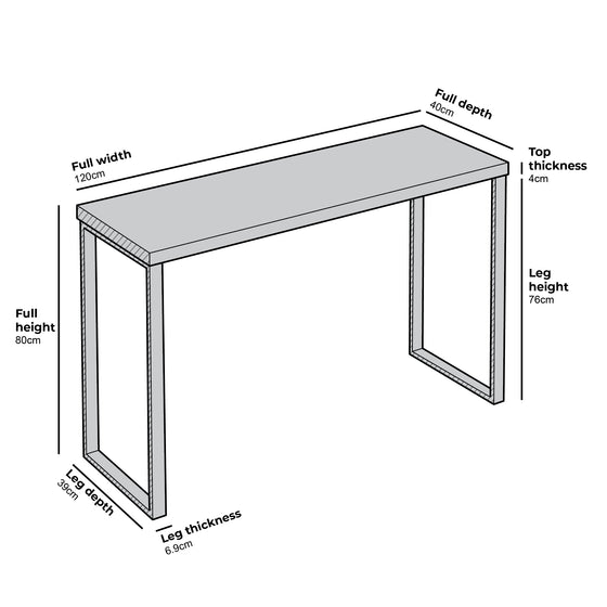 BIASCA High Gloss Marble Effect 120cm Console Table with Silver Chrome Legs