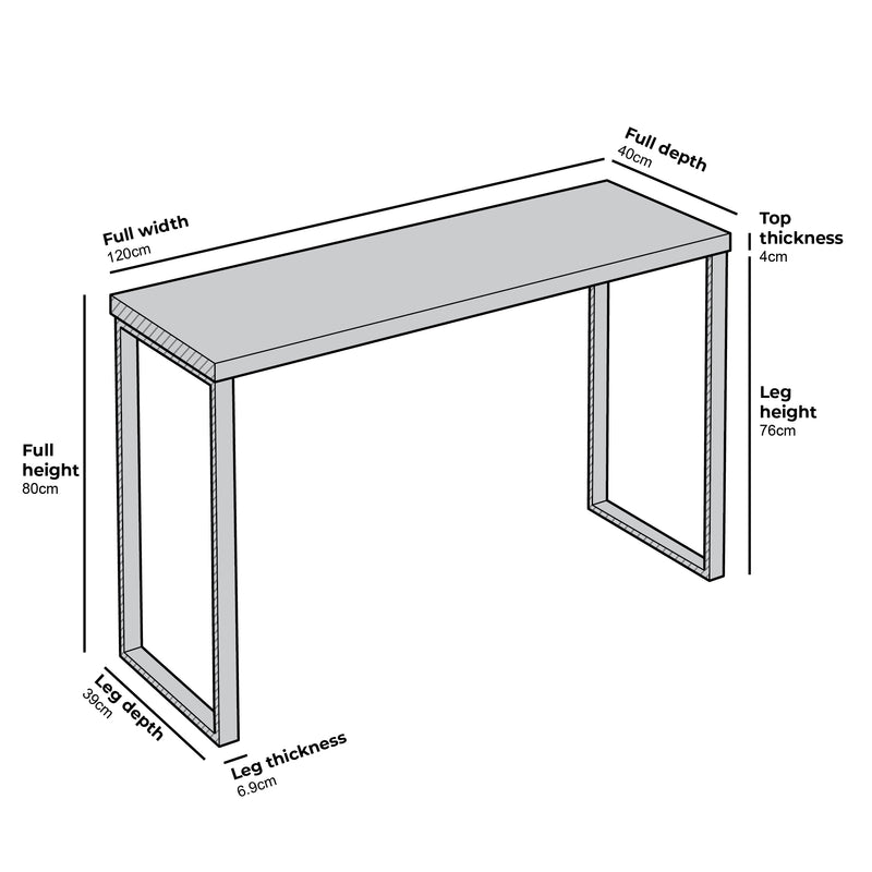 BIASCA High Gloss Marble Effect 120cm Console Table with Silver Chrome Legs - daals