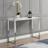 BIASCA High Gloss Marble Effect 120cm Console Table with Silver Chrome Legs - daals