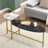 Sarina Black & White Marble Effect Oval Coffee Table - daals