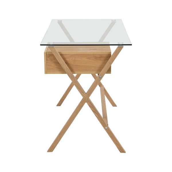 Exton 1-Drawer Glass Desk