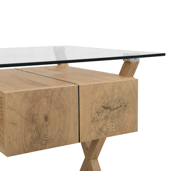 Exton 1-Drawer Glass Desk