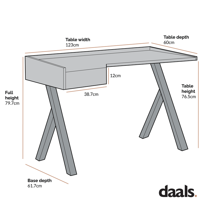 Lytton 1-Drawer Oak Effect Desk with Angled Desk Top