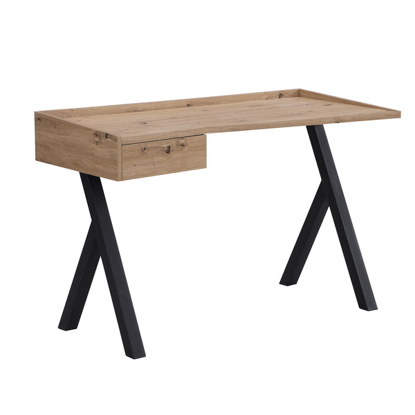 Lytton 1-Drawer Oak Effect Desk with Angled Desk Top