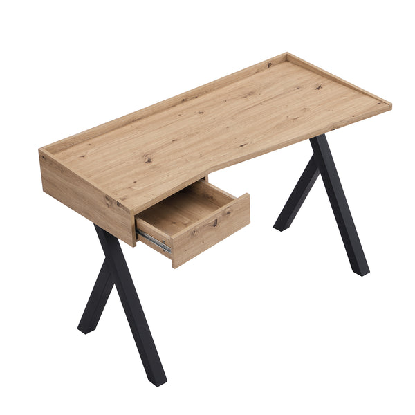 Lytton 1-Drawer Oak Effect Desk with Angled Desk Top