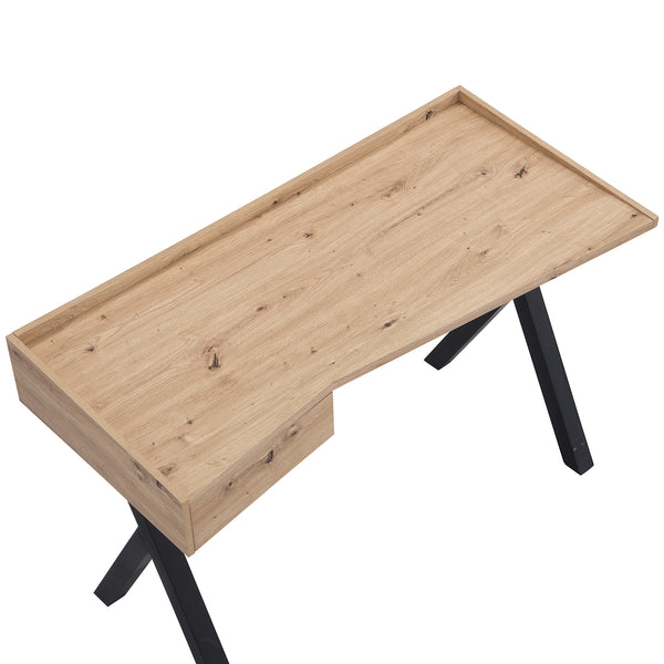 Lytton 1-Drawer Oak Effect Desk with Angled Desk Top