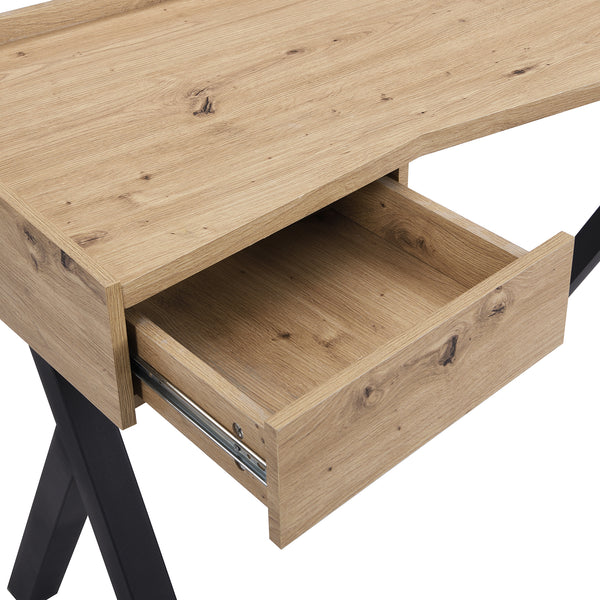 Lytton 1-Drawer Oak Effect Desk with Angled Desk Top