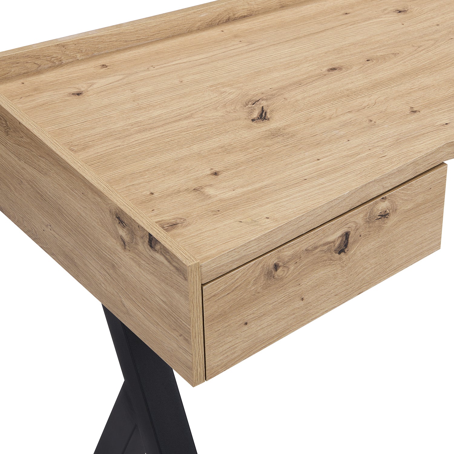 Lytton 1-Drawer Oak Effect Desk with Angled Desk Top