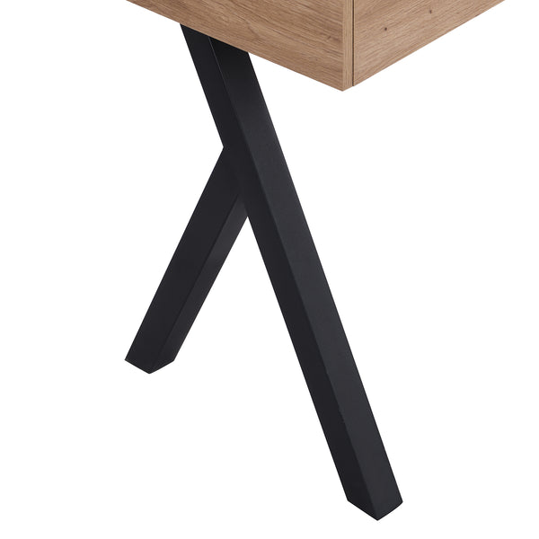 Lytton 1-Drawer Oak Effect Desk with Angled Desk Top