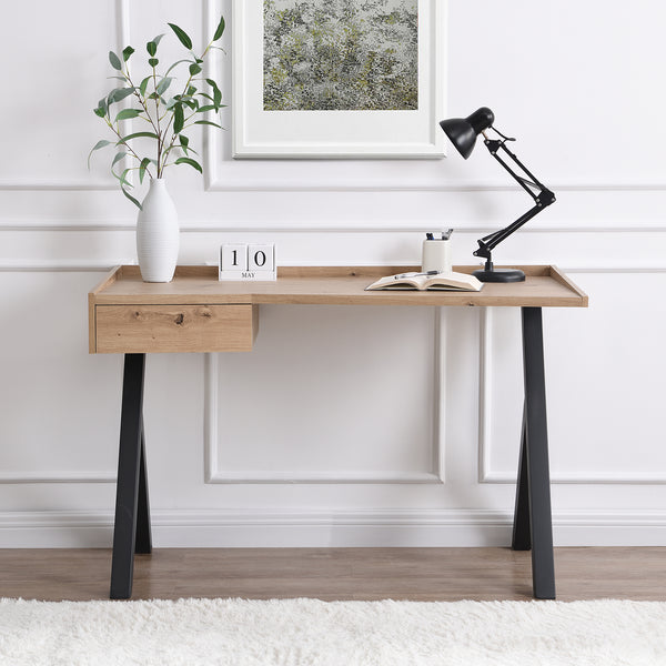 Lytton 1-Drawer Oak Effect Desk with Angled Desk Top