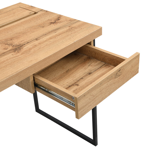 Vaxjo 1 Drawer Oak Effect Desk with Cable Management Storage
