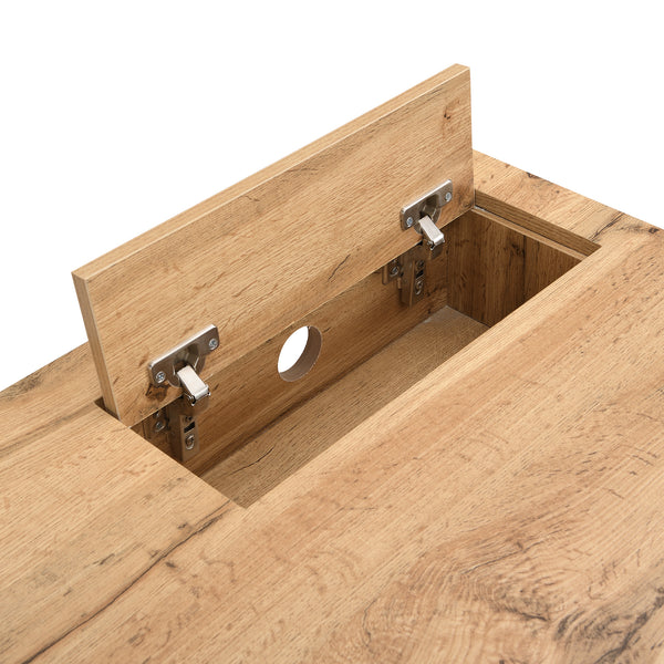 Vaxjo 1 Drawer Oak Effect Desk with Cable Management Storage