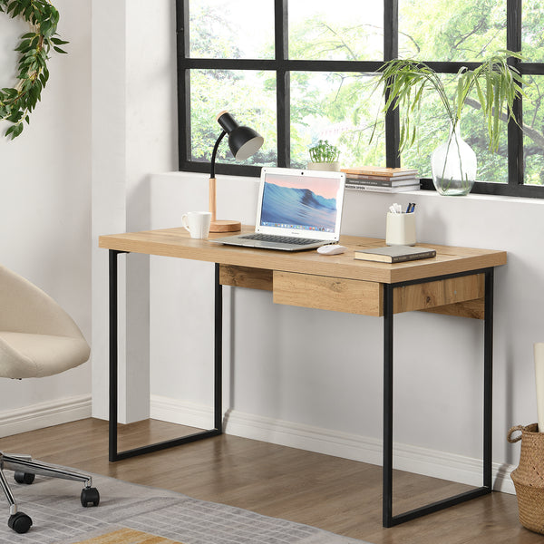 Vaxjo 1 Drawer Oak Effect Desk with Cable Management Storage