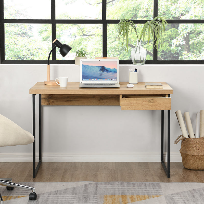 Vaxjo 1 Drawer Oak Effect Desk with Cable Management Storage