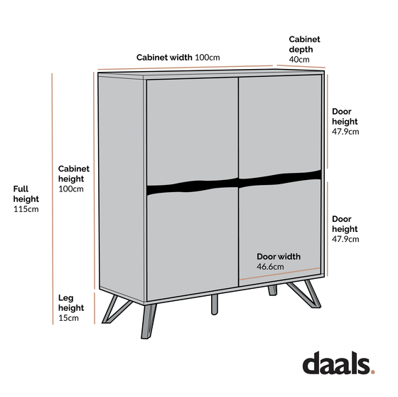 Weston Oak Effect 4 Door Cabinet