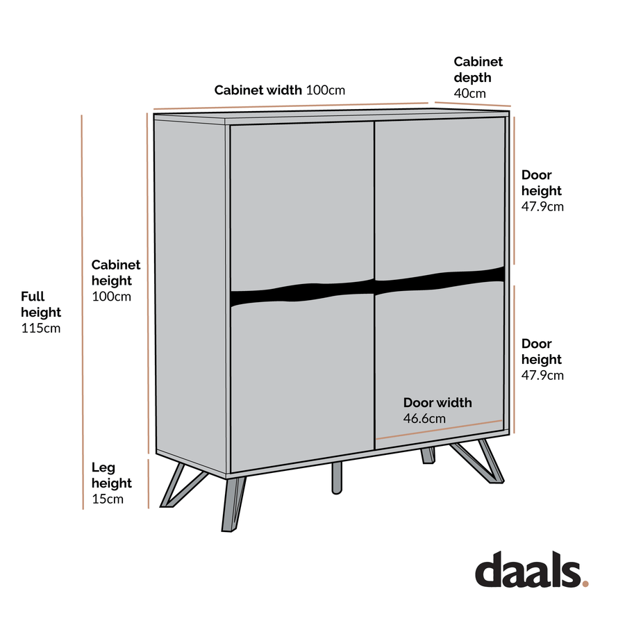 Weston Oak Effect 4 Door Cabinet