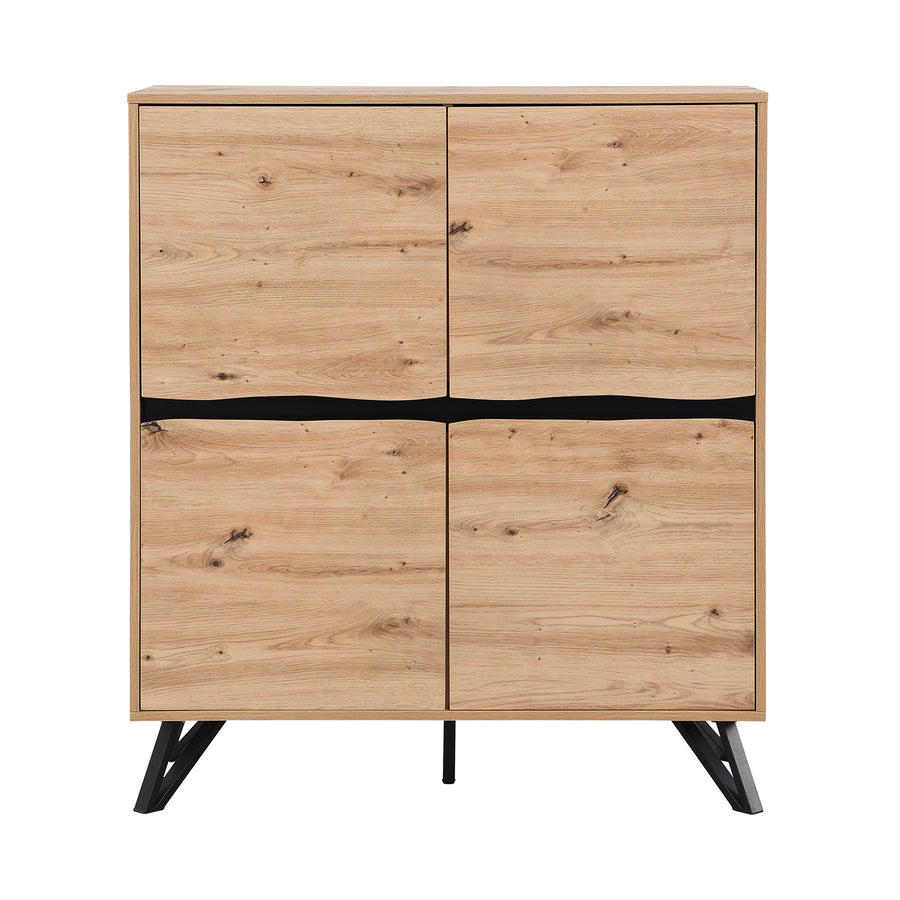 Weston Oak Effect 4 Door Cabinet