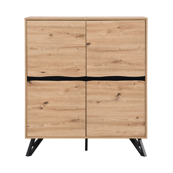 Weston Oak Effect 4 Door Cabinet