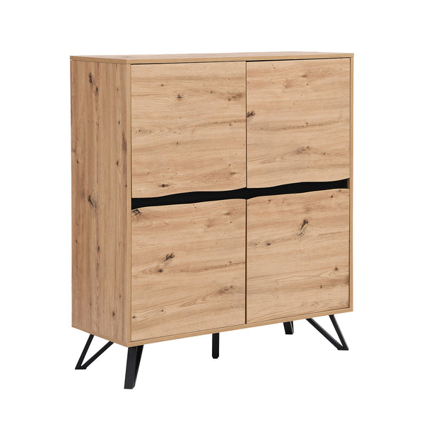 Weston Oak Effect 4 Door Cabinet