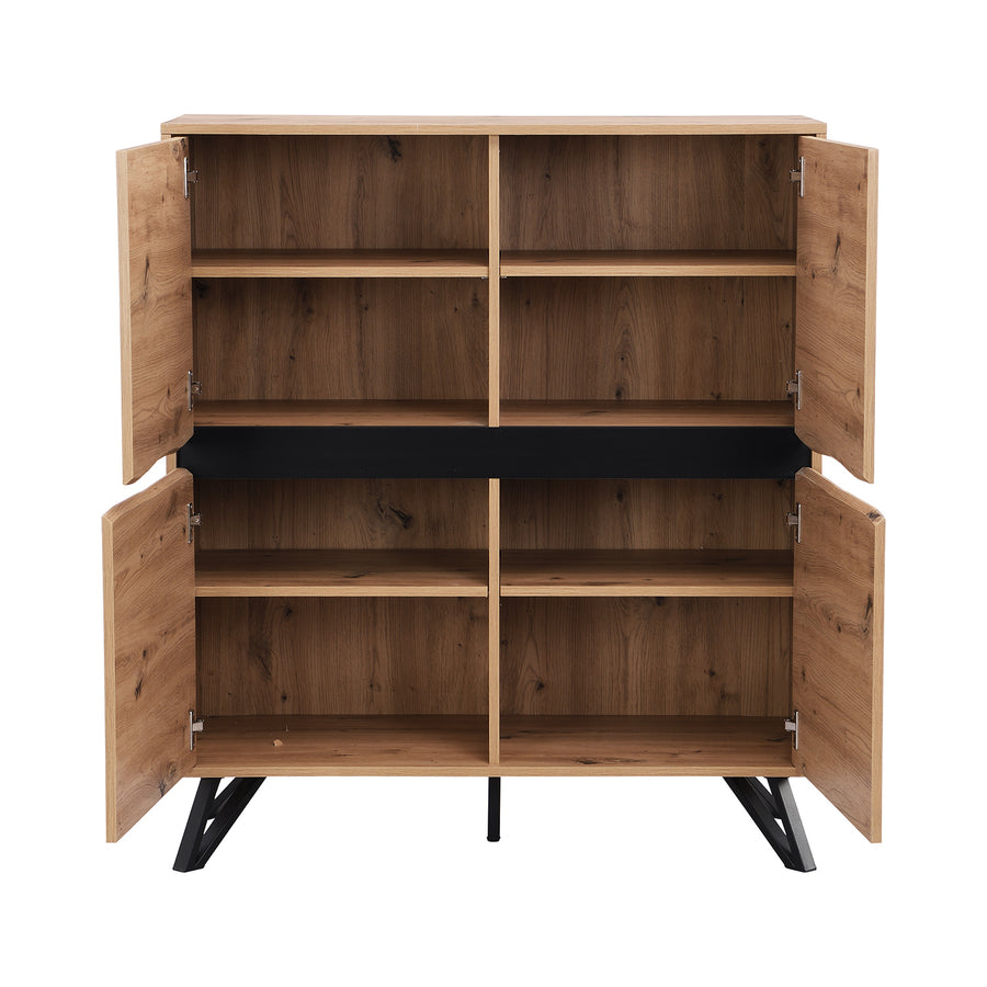 Weston Oak Effect 4 Door Cabinet