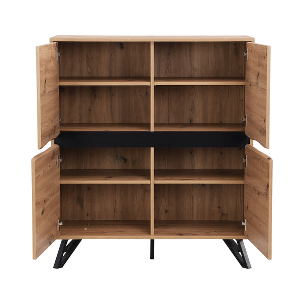 Weston Oak Effect 4 Door Cabinet