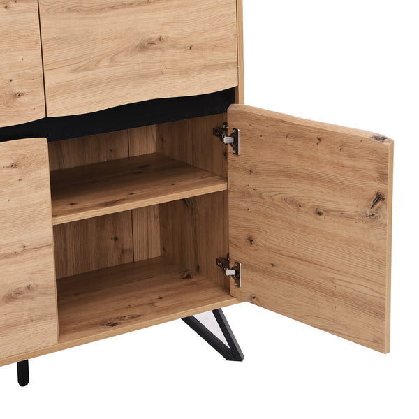 Weston Oak Effect 4 Door Cabinet