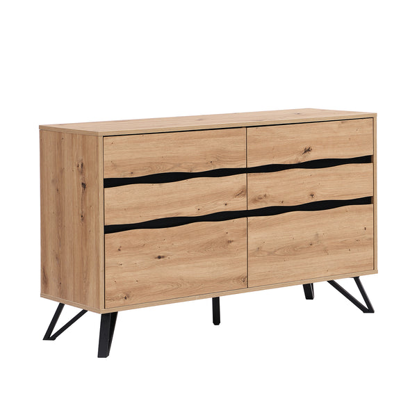 Weston Oak Effect 6 Drawer Chest of Drawers