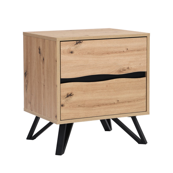 Weston Oak Effect 2 Drawer Bedside Table