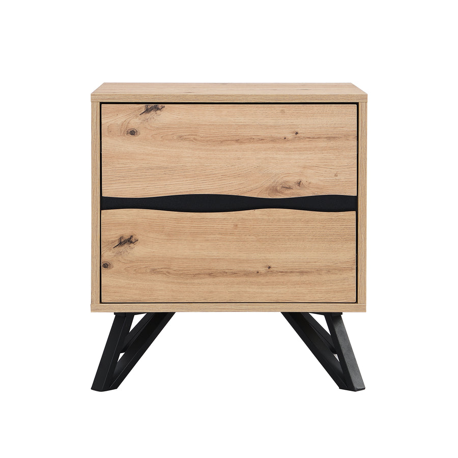 Weston Oak Effect 2 Drawer Bedside Table
