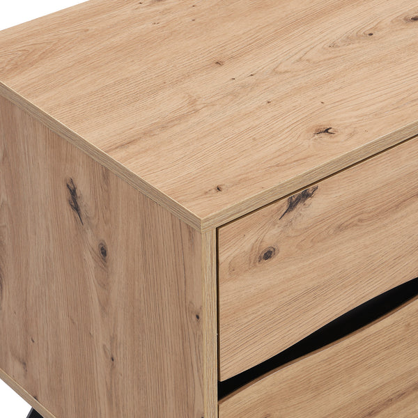 Weston Oak Effect 2 Drawer Bedside Table