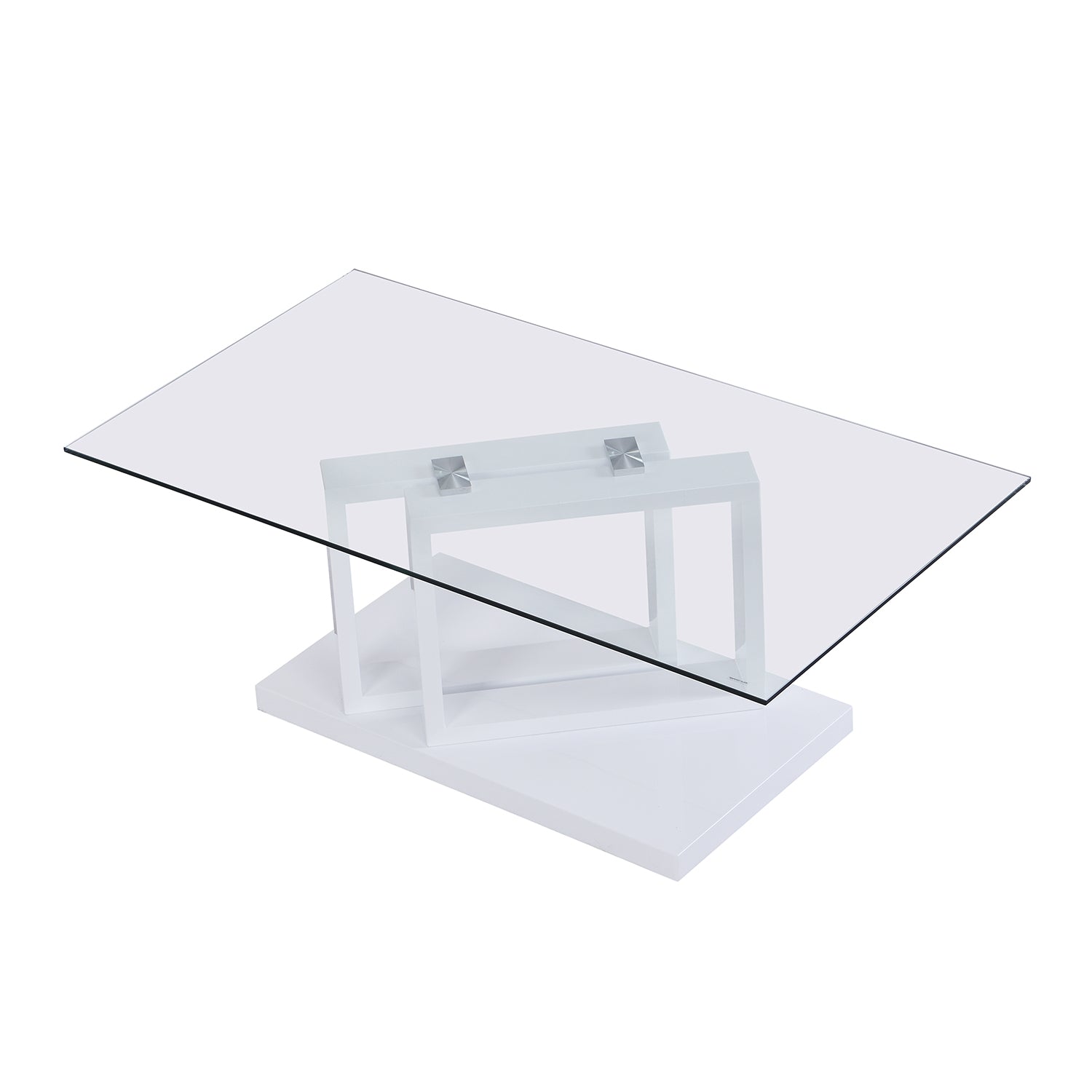 Lucent White High Gloss and Glass Top Coffee Table