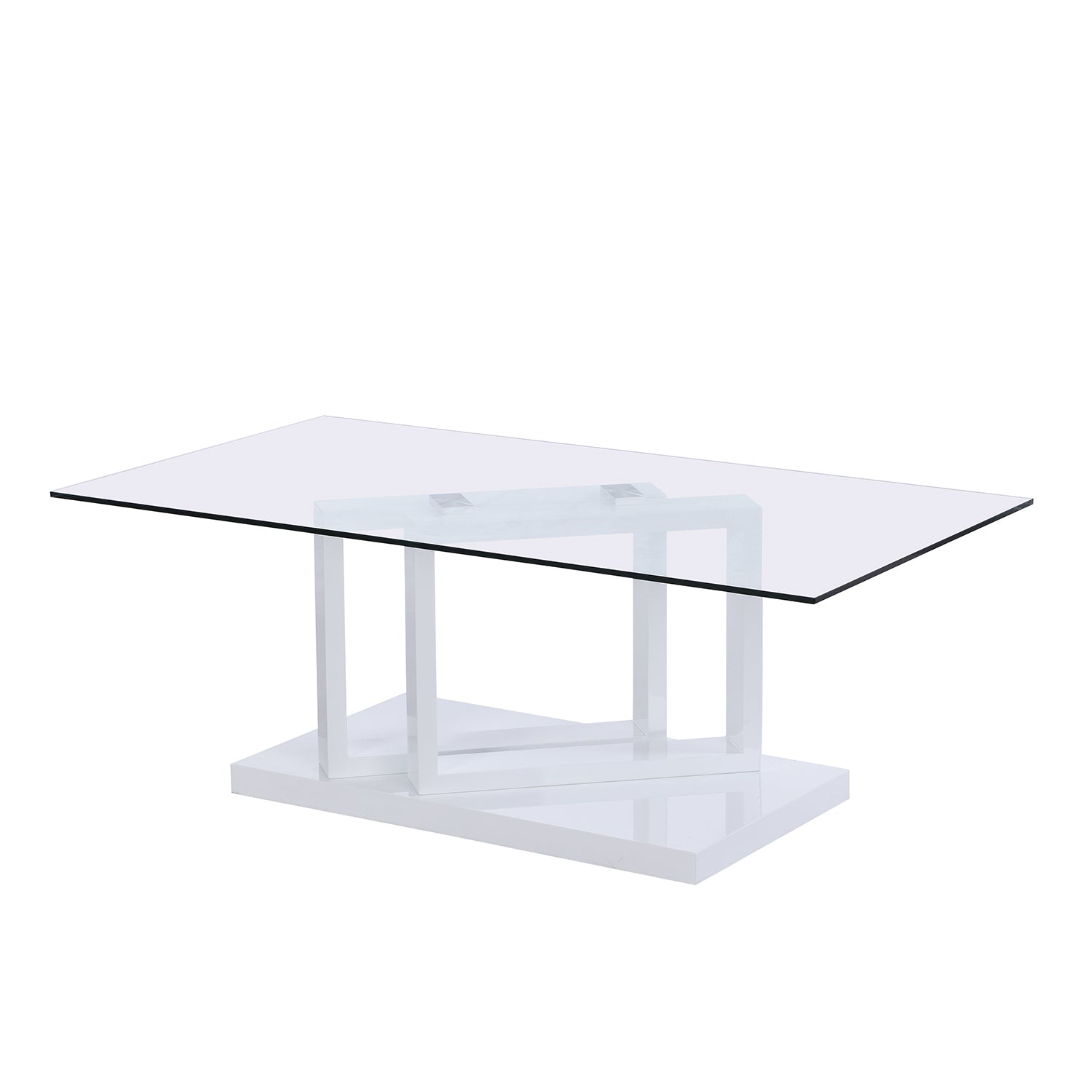 Lucent White High Gloss and Glass Top Coffee Table