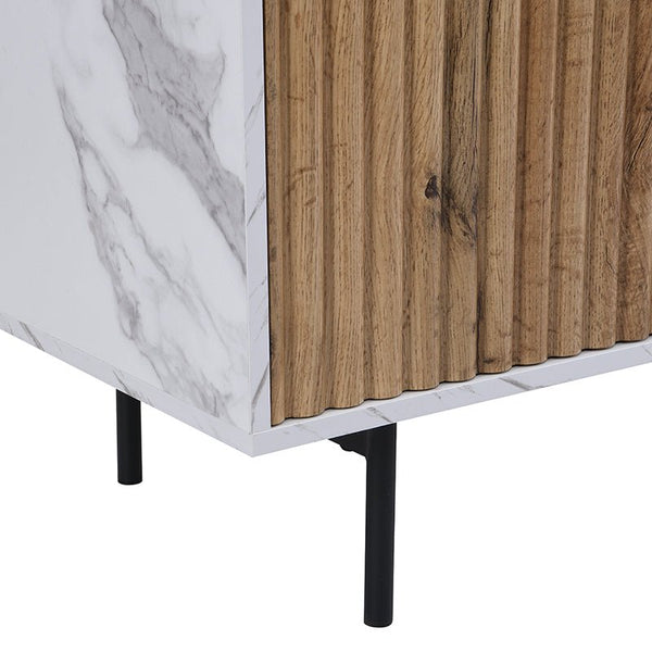 Aspen Oak and Marble Effect 150cm Wide TV Unit