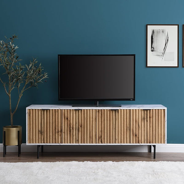 Aspen Oak and Marble Effect 150cm Wide TV Unit