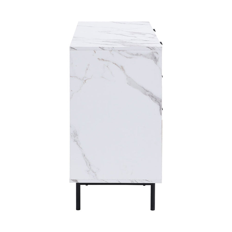 Aspen Oak and Marble Effect 6-Drawer Chest of Drawers