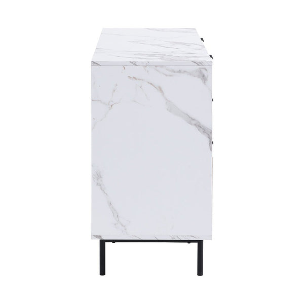 Aspen Oak and Marble Effect 6-Drawer Chest of Drawers