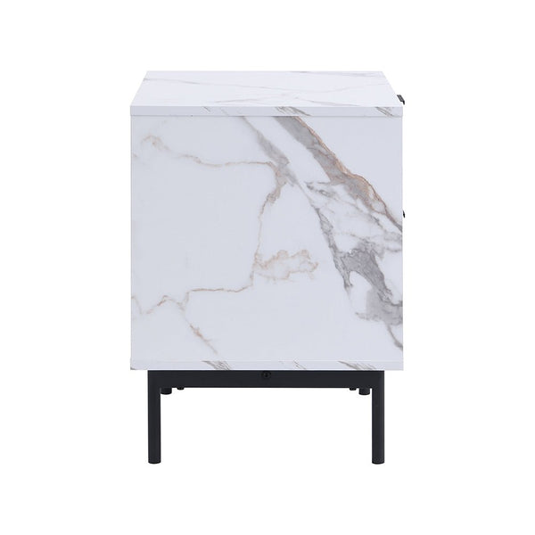 Aspen Oak and Marble Effect 2 - Drawer Bedside Table - daals
